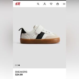 H&M Kids Sneakers in White and Black with Tan Sole